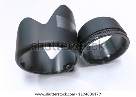 Two Lens hoods, isolated on a white background