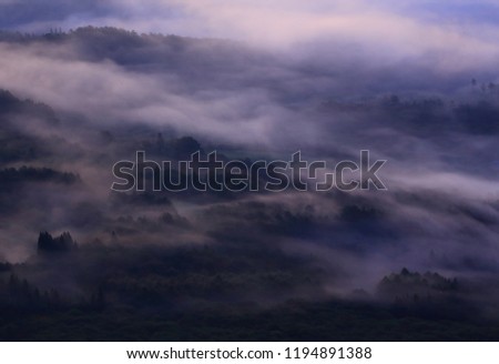 Mountains and clouds