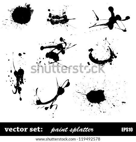 vector set of paint splatter