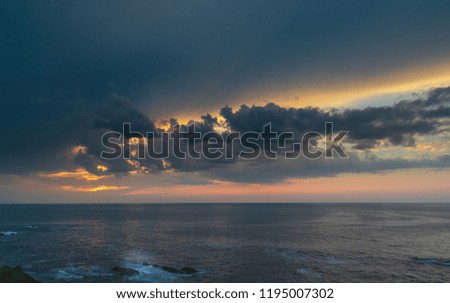 Beach and cliffs in the Atlantic ocean ,Basque country, Hondarribia, Spain