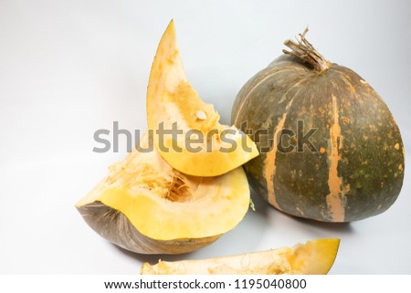 big pumpkin on white background