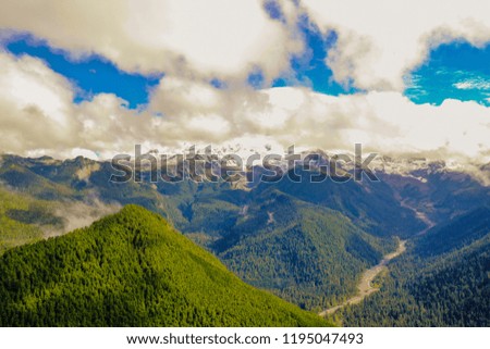 Aerial photo Mt Rainier Mountain