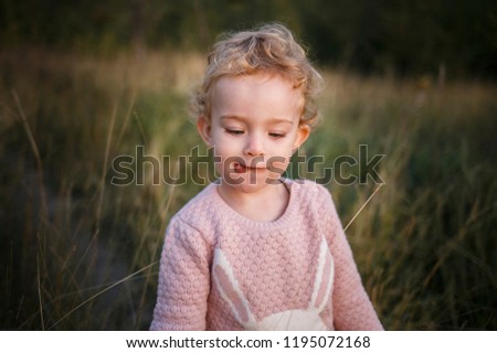 Beautiful Baby Girl With Blonde Hair Outdoors Little Girl 2 3