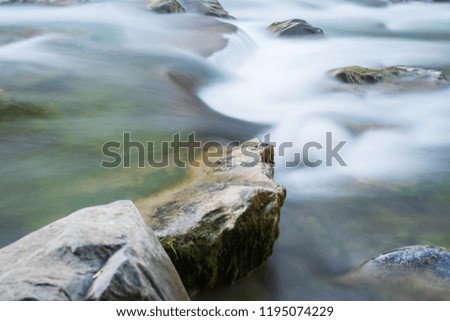 Flowing water with rocks in river