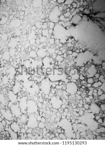 The Grunge on the Concrete surface. The Depiction of the Craters on the surface of the Moon. Abstract background of Black and White color. 