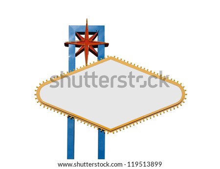 Famous Welcome to Las Vegas sign with all text removed. Royalty-Free Stock Photo #119513899