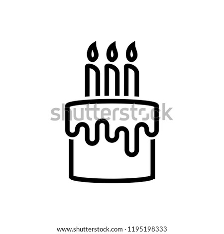 Birthday cake icon design for Bakery shop product menu