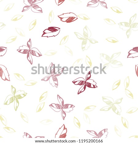 Dark Multicolor vector seamless doodle background with leaves. Creative illustration in blurred style with leaves. Pattern for design of fabric, wallpapers.