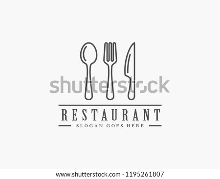 Restaurant, resto, food court, cafe logo template Royalty-Free Stock Photo #1195261807