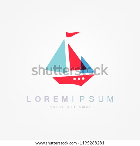 Yacht sailboat or sailing ship, marine cruise travel vector icon