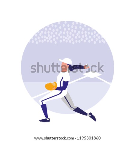man playing baseball isolated icon