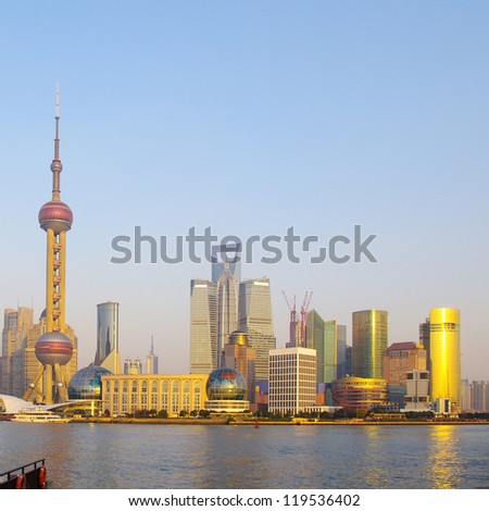 Shanghai sunset skyline