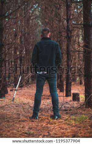 Picture of a man in a forest