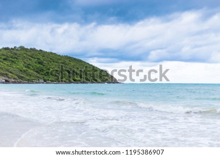 Beautiful tropical beach and sea on blue sky background