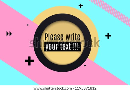 Vector abstract background texture design, bright poster, banner yellow background, blue and blue stripes and shapes. Banner for website and lettering.