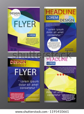 Set Flyer Design Abstract Polygonal. Business Template for Flyer, Banner, 