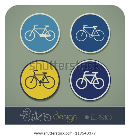 Vector illustration set of bike symbols of vintage bicycle