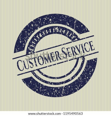 Blue Customer Service grunge style stamp