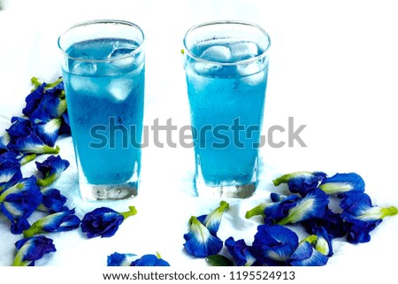 Butterfly pea juice for drink on white background