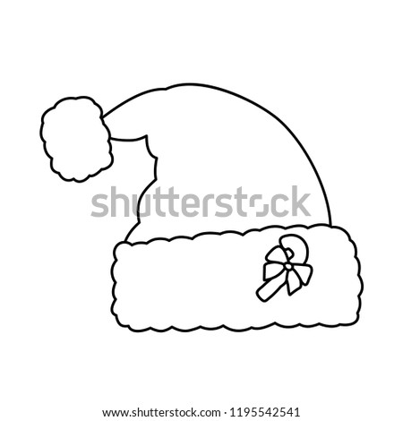 vector isolated outline hat of santa claus