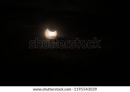 the moment of solar eclipse in Belitung island in 2016