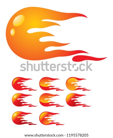 Fireball. Vector image for logo or illustrations