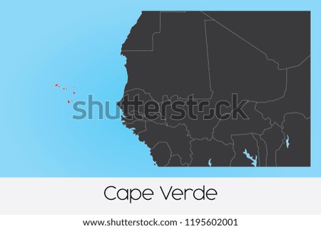 An Illustrated Country Shape of Cape Verde