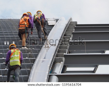 roofing roof on high places Royalty-Free Stock Photo #1195616704