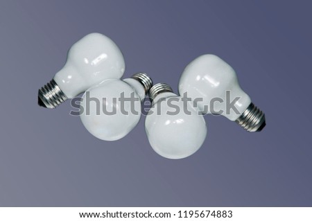 white light bulbs on a violet background