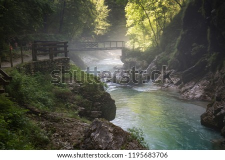 scenic beautiful tolmin gorges in triglav national park, slovenia