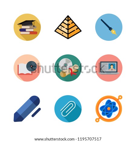 education icon set. vector set about open book, science, hebrew and diploma icons set.