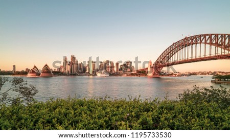 Beautiful Sunrise at Sydney City Skyline
