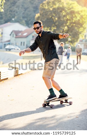 skateboarding on the streets of the city