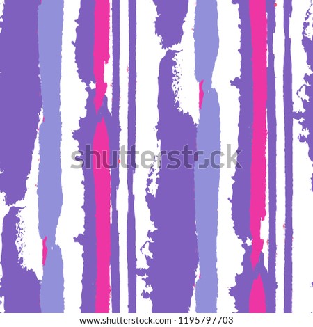 Seamless Grunge Stripes. Painted Lines. Texture with Vertical Brush Strokes. Scribbled Grunge Pattern for Sportswear, Paper, Cloth. Retro Vector Background