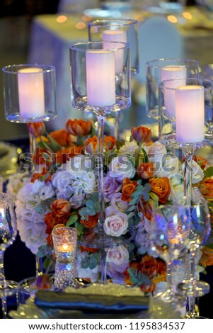 The elegant dinner table decoration            