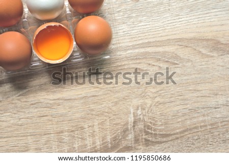 eggs on a wooden background