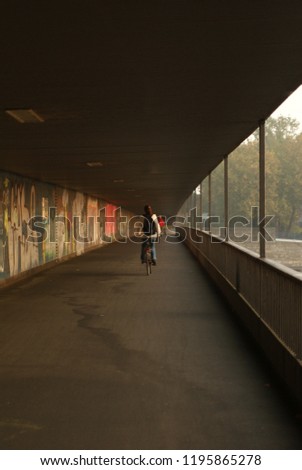 bridge only for bicycles in Bremen city centre near weser and schlachte very beautiful view and perfect as sightseeing