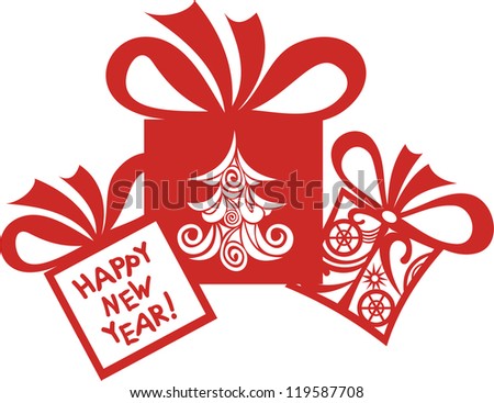 Happy new year gifts vector illustration