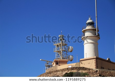Lighthouse of the Cabo de Gata nature reserve in Almeria, Spain