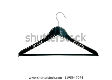 black friday black coat hanger isolated on white