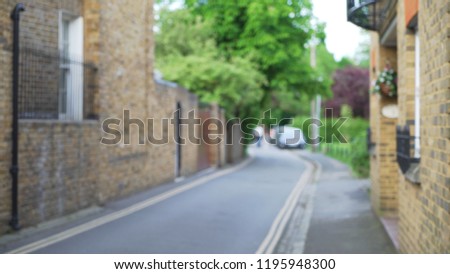 Narrow one way street near residence in Windsor Berkshire United Kingdom