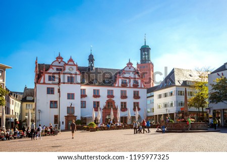 Old Town Hall, Darmstadt, Germany  Royalty-Free Stock Photo #1195977325