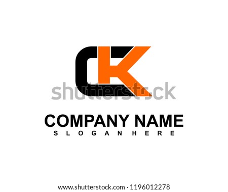C K Initial logo template vector