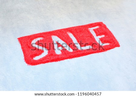SALE banner concept. The word SALE written on red sugar. sale and discounts. business concept