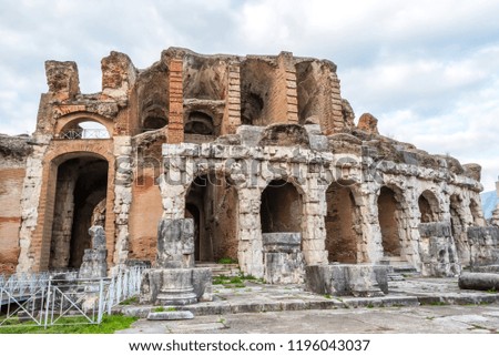 Ancient Amico bio Spartacus Arena Roman Anfiteatro Amphitheater at Campano Italy