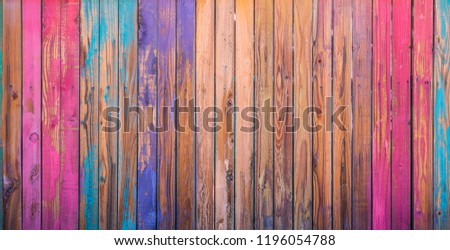 Close up of colorful painted pieces of wood