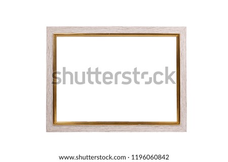 Wood picture frame isolated on white background.