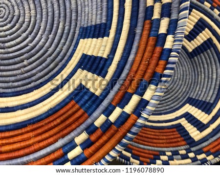 Close up of two indian woven baskets