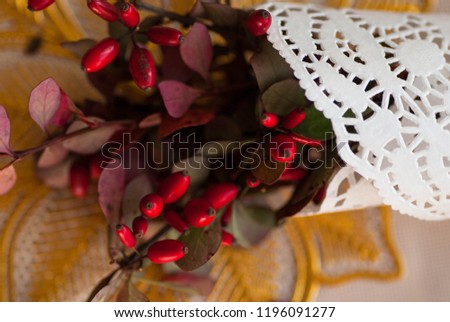autumn bouquet of red berries