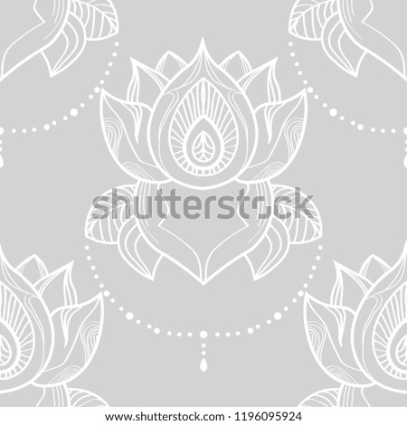 lotus flower seamless floral pattern